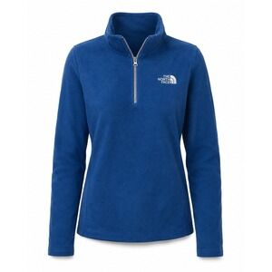 The North Face Mens TKA 100 Glacier Quarter Zip Fleece Pullover Blue Large